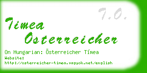 timea osterreicher business card
